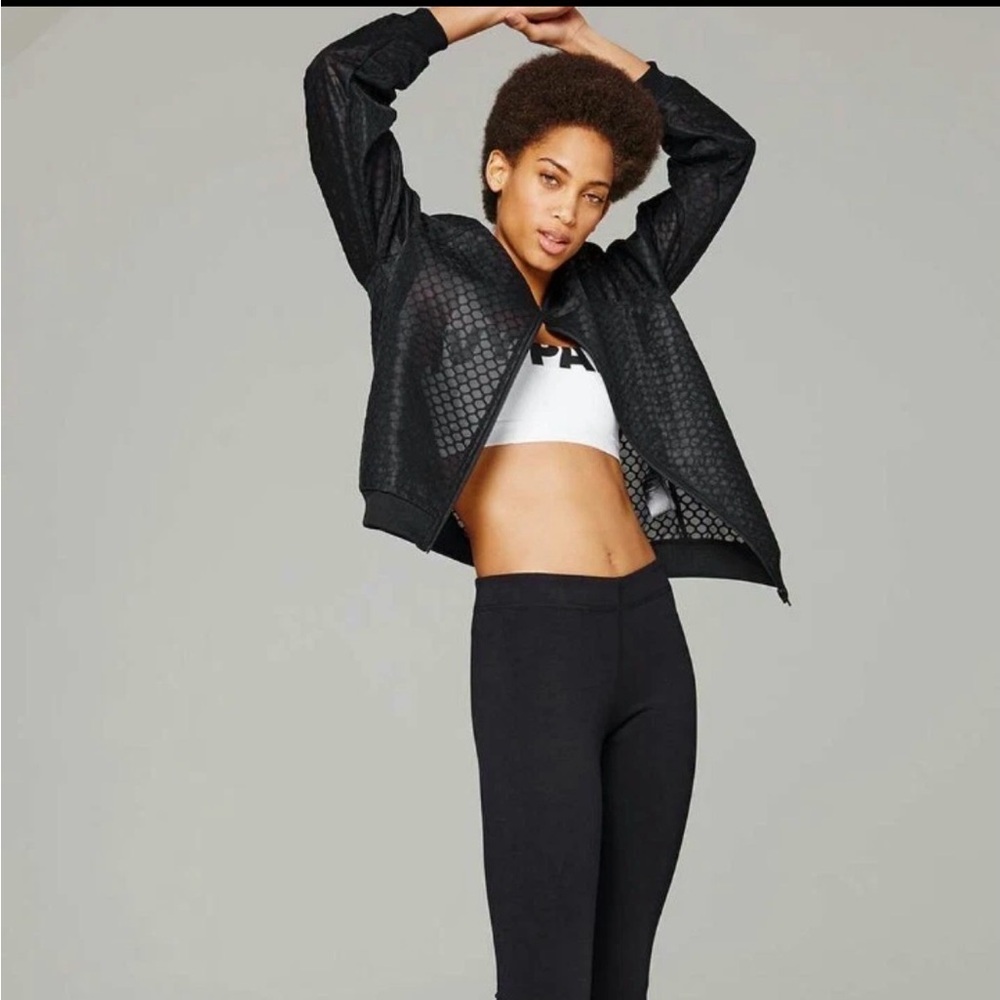 Ivy Park x adidas Hexagon Mesh Bomber Jacket • Black NWOT